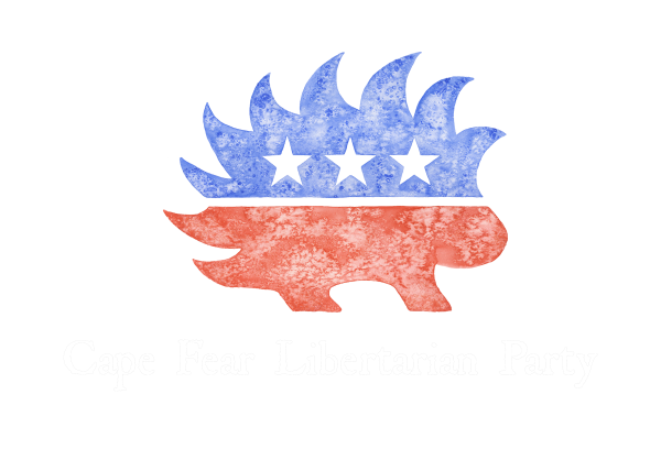 StickerCFLPWhiteText Cape Fear Libertarians